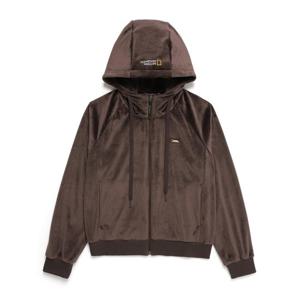 내셔널지오그래픽 N244WFT090 여성 베이라 벨벳 트레이닝 후드 집업 REDDISH BROWN
