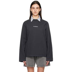 25 FW 아크네 여성 블랙 로고 티셔츠 251129F110034