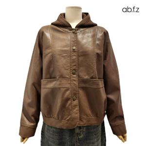 [에이비에프지]후드 레이어드 스타일 라이더 재킷 APZ5HL02G