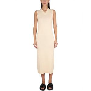 아스페시 슬리브리스 브이넥 리브 미디 원피스 5225 M12501042