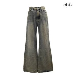 [에이비에프지]빈티지 워싱 와이드 부츠컷 데님 팬츠 APZ5HE33G