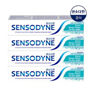 [센소다인] 엑스트라 딥클린 민감성 치약 120g x4개