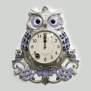 대형 부엉이대  은도금 무소음  벽시계 벽걸이 선물