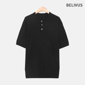 빌리버스 남자 헨리넥 반팔 니트 여름 티셔츠 BXR021