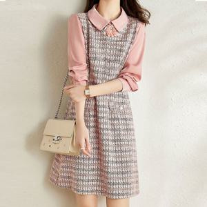 [베나프]핑크 트위드 원피스_BJ1OP014