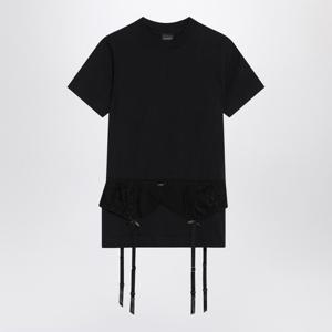 발렌시아가 블랙 저지 스트레치 린제리 티셔츠 828869TNVB2 108