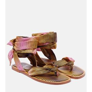 크리스찬루부탱 Nilo Du Desert 스트라이프 크레이프 새틴 샌들 P00924135