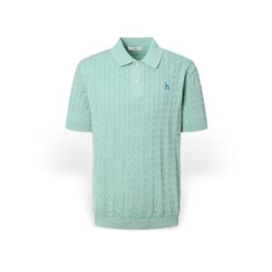 [헤지스] 남성 가먼트다잉 케이블 반팔니트 HZSW5B558T1