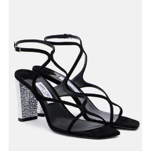 지미추 Azie 85 임벨리시드 스웨이드 샌들 P01071026