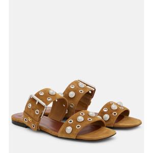 발렌 Nellcote 스터드 스웨이드 샌들 P01061990