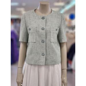 SOUP 여성 라운드 트위드 크롭 반팔 자켓 VARJK02