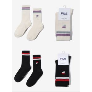 휠라 F로고 스트라이프 장목 양말 FS3SCF6317X_SKU