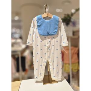 블루독베이비 10 25FW가을신상 (BL)하트뱀부세트우주복 (45A7004102)