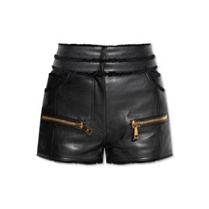 Balmain 하이 웨이스트 레더 쇼츠 AF1QA035LC01 0PA TP942260622