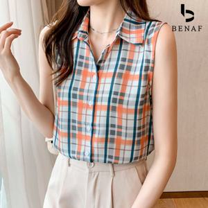 몬드 민소매 체크셔츠_BG2LS003