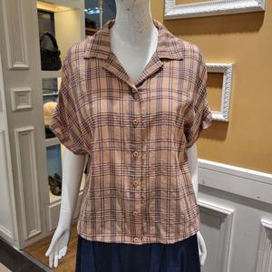 [BCBG] 비씨비지 여름24 케이크체크 블라우스 B4B3B472