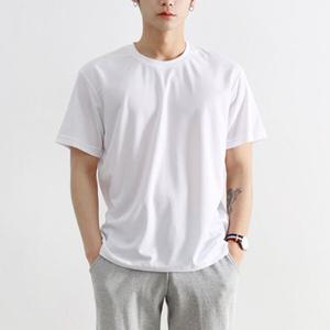 [모로엠]남성 쿨론소재 무지 반팔티 DM-TSH-QDAE714M-화이트