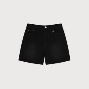 M 커버낫반바지 CQK CO2502SO71-BK 우먼 데미지 데님 쇼츠 Black
