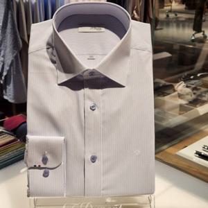 듀퐁셔츠 SE5FM21LS320SBU 컴포터블 터치감이 좋은 핀 스트라이프 슬림 핏 셔츠