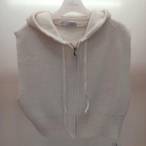 Latium HC06 숏짧은 크롭 뜨개 느낌 집업 후드 니트조끼 베스트 T2541vt02I