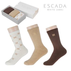 ESCADA 시그니처 골드 양말 3족 패키지