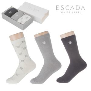 ESCADA 시그니처 실버 양말 3족 패키지