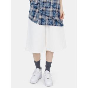 [스콰즈] 남녀공용 반바지 5부 화이트 면바지 여름 버뮤다 팬츠 STJ075