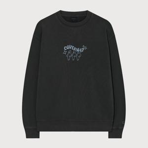 [커버낫]커버낫 드로잉 그래픽 피그먼트 맨투맨 차콜 CO2503CR26