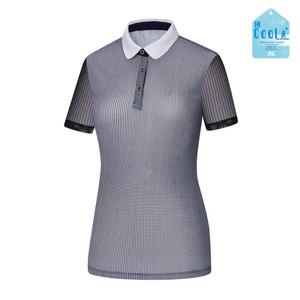 콜핑 여성 하이쿨 전체 메쉬 배색 등산 반팔 카라 티셔츠 2142TK844W