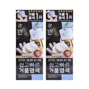 미쟝센 쉽고 빠른 거품염색 3N 흑갈색 2개팩