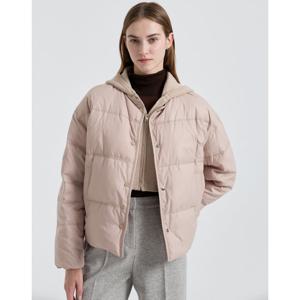 아떼 바네사브루노 여성 24FW 베이지 후드패널 구스다운점퍼 VLJU4D435I2