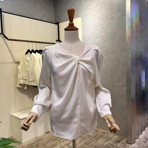 [ab.f.z]AOZ4HB43J_퍼프 소매 꼬임 셔링 블라우스