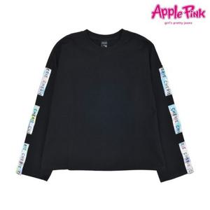 [애플핑크]소매 홀로그램 테잎 크롭티 (APK8Q117GS)