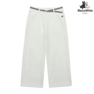 [블랙앤화이트] 여성 쿠션지 와이드핏 8부 팬츠 5013LZWP_WHITE