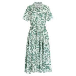 [샵앤]여성 차이나카라 여름 반팔 플레어 롱 원피스 CP-WDR-1481-그린