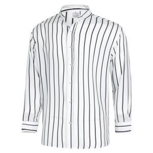 남성 간절기 헨리넥 스트라이프 긴팔 셔츠 MS-SHA-Q009-화이트