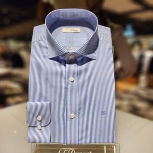 듀퐁셔츠 SE4SM21LS322SBU 컴포터블  24SS 순면120수 런던 스트라이프 슬림 핏 셔츠