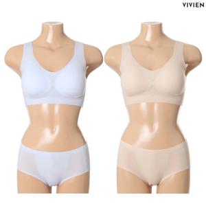 [비비안(언더웨어)]COOL매쉬 런닝형 심리스 퓨징브라&심리스팬티SET 2컬러택1 BR1841A BP184