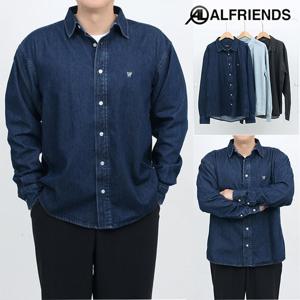 [알프렌즈]W WASM430 오버핏 긴팔 데님 셔츠 청남방