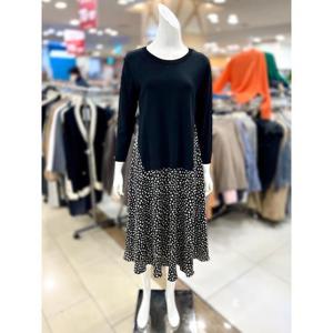 소고 세이브존01 도트 프린트 롱 원피스 AH1PA01-1