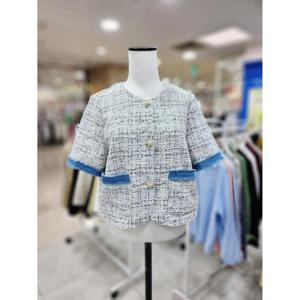 스테파니 세이브존08 청 반팔 트위드 A24JK4208