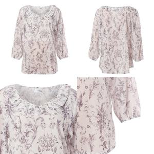 [비비안(언더웨어)][실내복상의]폴리요루 플라워 브라우스룩 실내복 상의 EZ1879