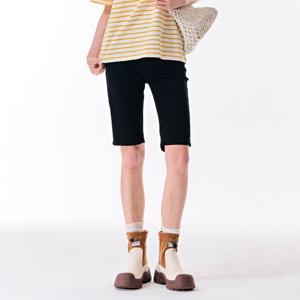 [체이스컬트]여성 블랙 히든 밴딩 타이트 5부 데님 팬츠-DCRG2692E03