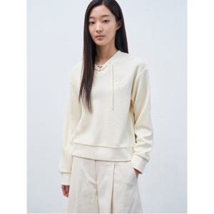 [빈폴레이디스] V넥 스트링 스웨트 셔츠 아이보리 (BF4241S010)