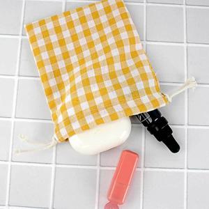 다용도 체크 복조리 파우치 옐로우 깅엄체크파우치