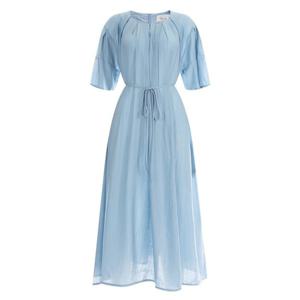 [샵앤]빅사이즈 여성 라운드 여름 데일리 반팔 롱 텐트 원피스 RC-WDR-12079-블루