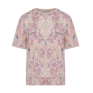 [크로커다일레이디] 여름 불가리 소재 플라워 티셔츠_CLDMTS120