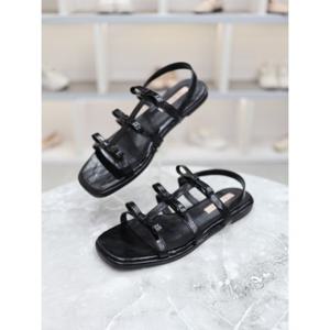 [블리아르]큐티 리본장식 소가죽 밴딩 슬링백 샌들 1.5cm BLMD50