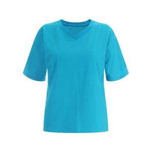 [샵앤]심플 여성 국산 V넥 레귤러핏 면 100 반팔 티셔츠 DAI-WSH-12087-블루