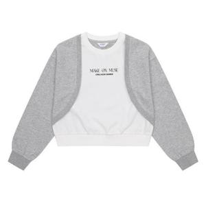 에꼴리에 세이브존03 볼레로 가디건 레이어드 크롭티 kyy24A1456-GY